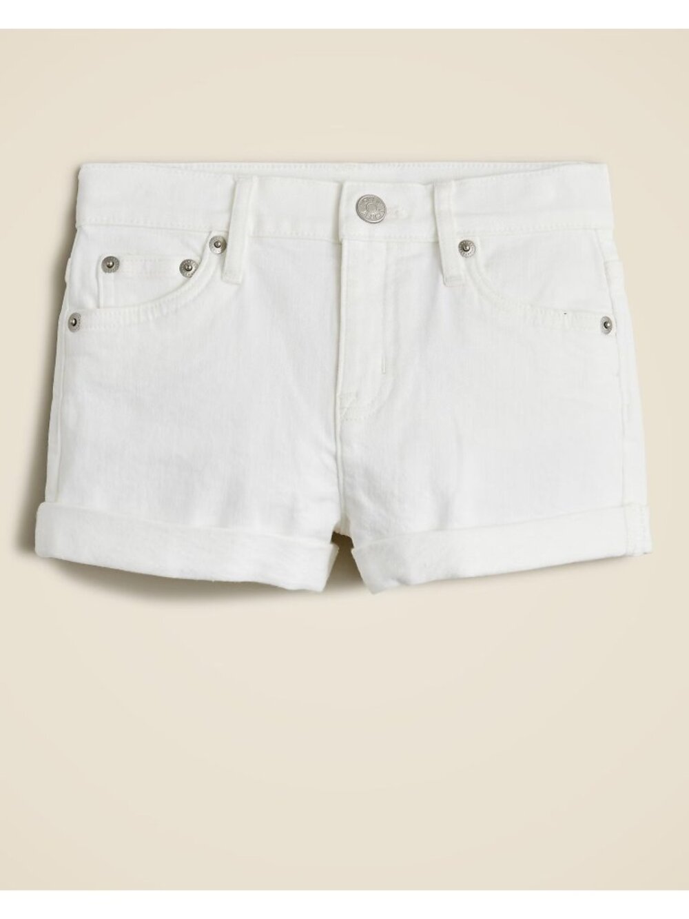 J CREW Girls White Cuffed Denim Shorts Sz 5 NEW NWT